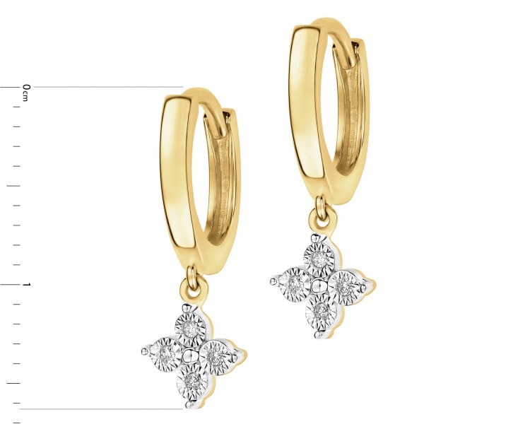 585  Dangling Earring with Diamonds - 0,02 ct - fineness 585