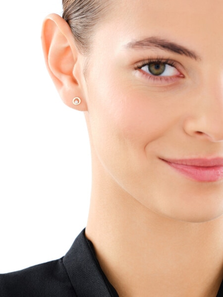 Kolczyki z żółtego i białego złota z brylantami - 0,02 ct - próba 375