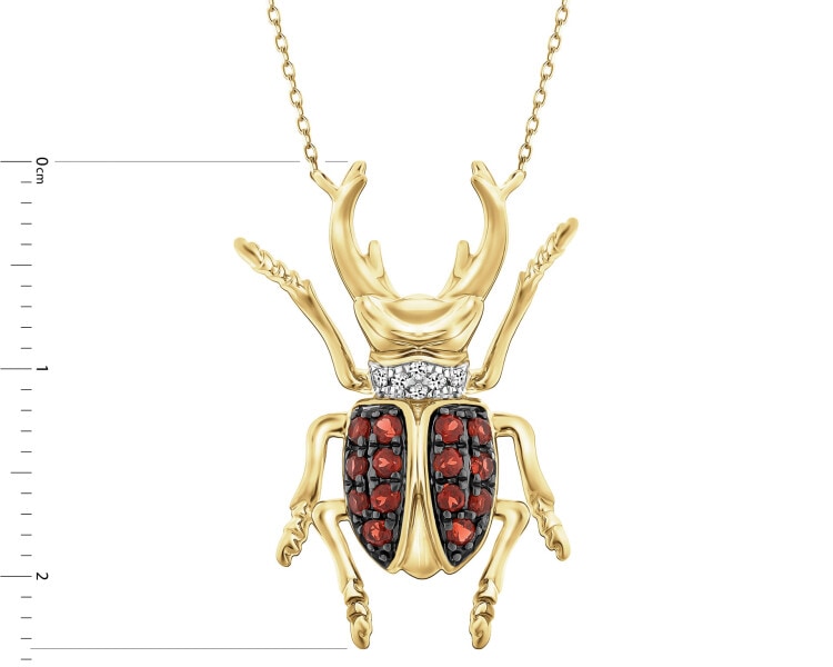 14 K Rhodium-Plated Yellow Gold Necklace - fineness 14 K