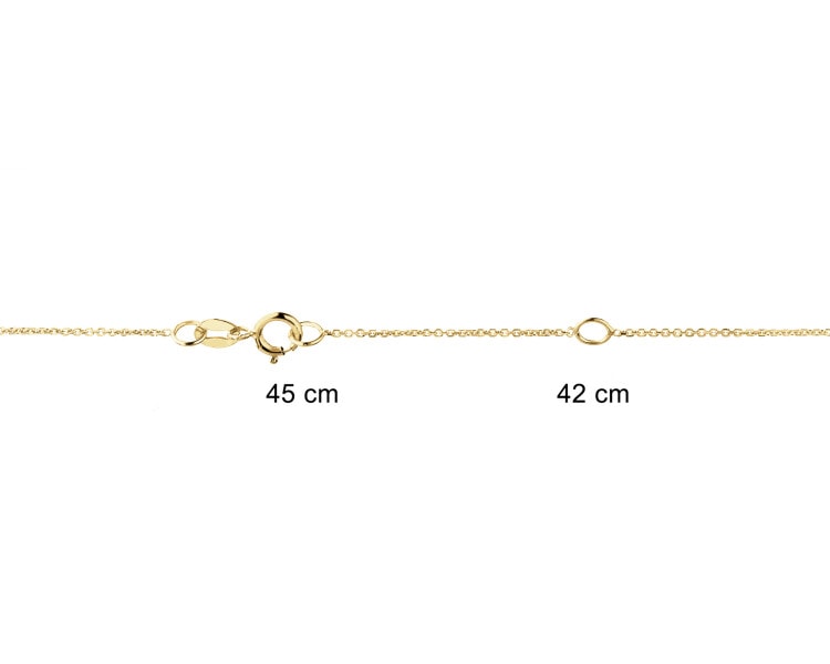 14 K Rhodium-Plated Yellow Gold Necklace - fineness 14 K