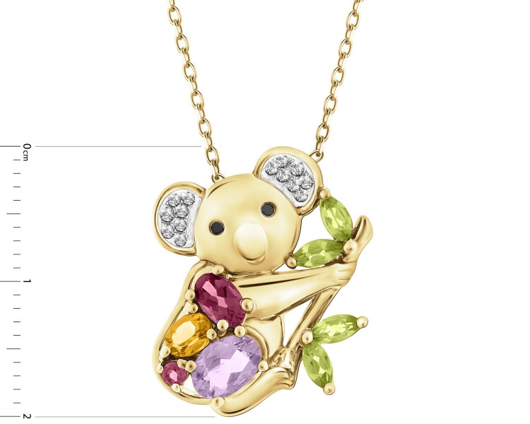 14 K Rhodium-Plated Yellow Gold Necklace - fineness 14 K