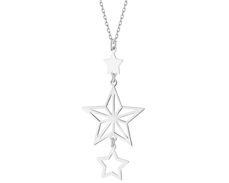 Naszyjnik srebrny - gwiazdy