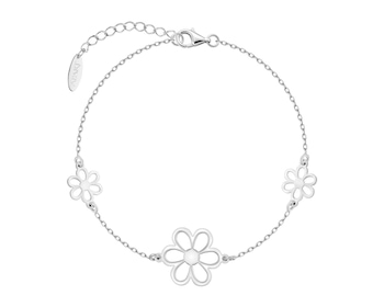 Bransoletka srebrna - kwiaty