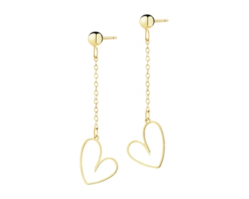 Złote kolczyki - serca