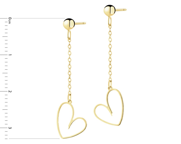 Złote kolczyki - serca