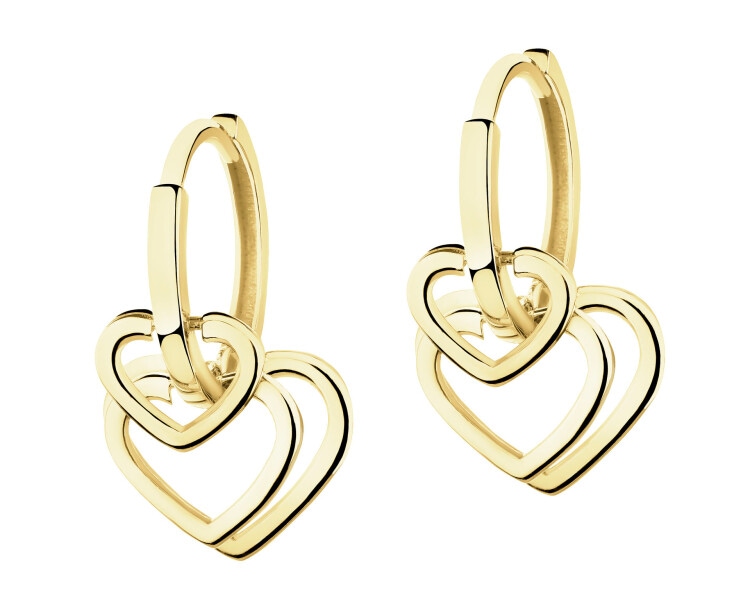 Złote kolczyki - serca