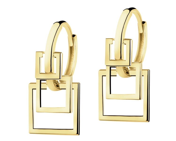 Złote kolczyki - kwadraty