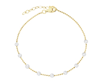 Złota bransoletka z perłami