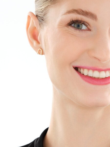 14 K Yellow Gold Earrings with Cubic Zirconia