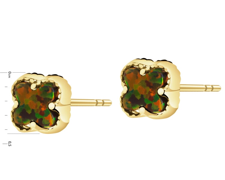 9 K Yellow Gold Earrings with Cubic Zirconia