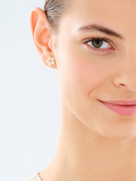 9 K Yellow Gold Earrings with Cubic Zirconia