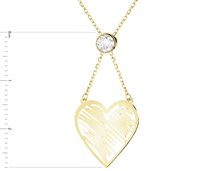 14 K Yellow Gold Necklace with Cubic Zirconia