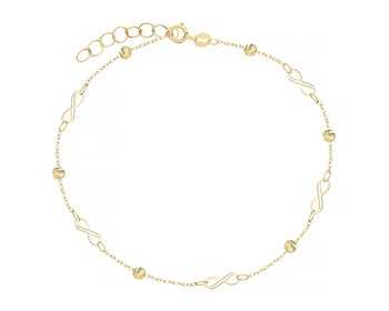 Złota bransoletka - nieskończoności, kulki