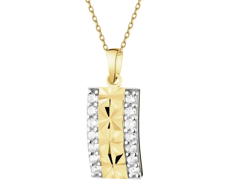 Złota zawieszka z cyrkoniami