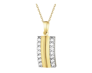 14 K Rhodium-Plated Yellow Gold Pendant