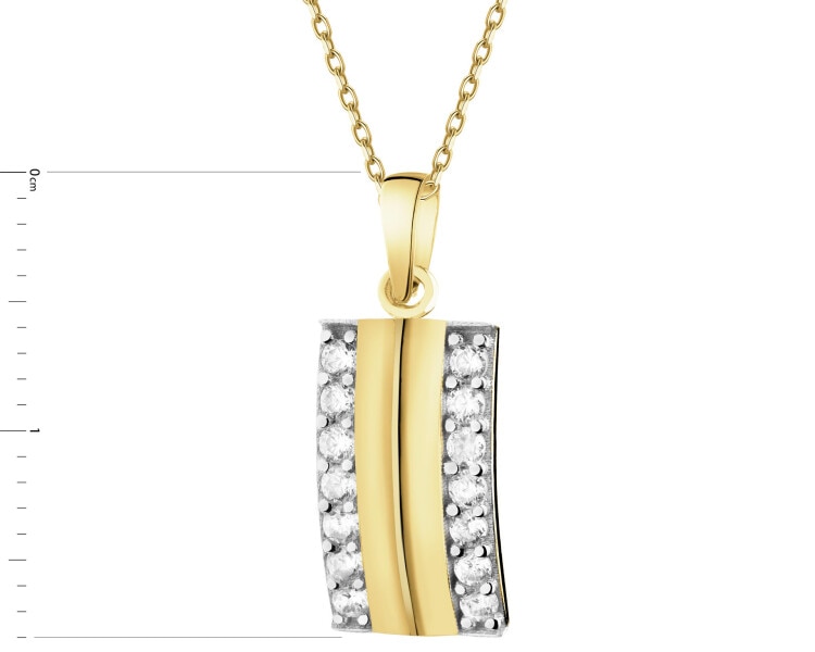 14 K Rhodium-Plated Yellow Gold Pendant