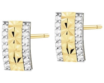 Złote kolczyki z cyrkoniami