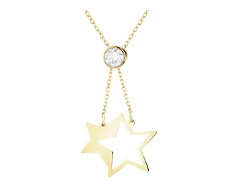 Złoty naszyjnik z cyrkonią - gwiazdy