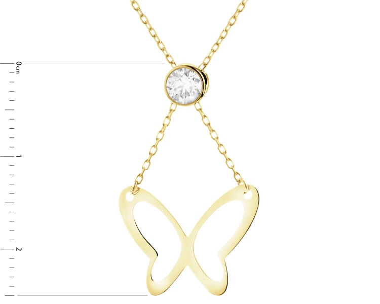 9 K Yellow Gold Necklace with Cubic Zirconia