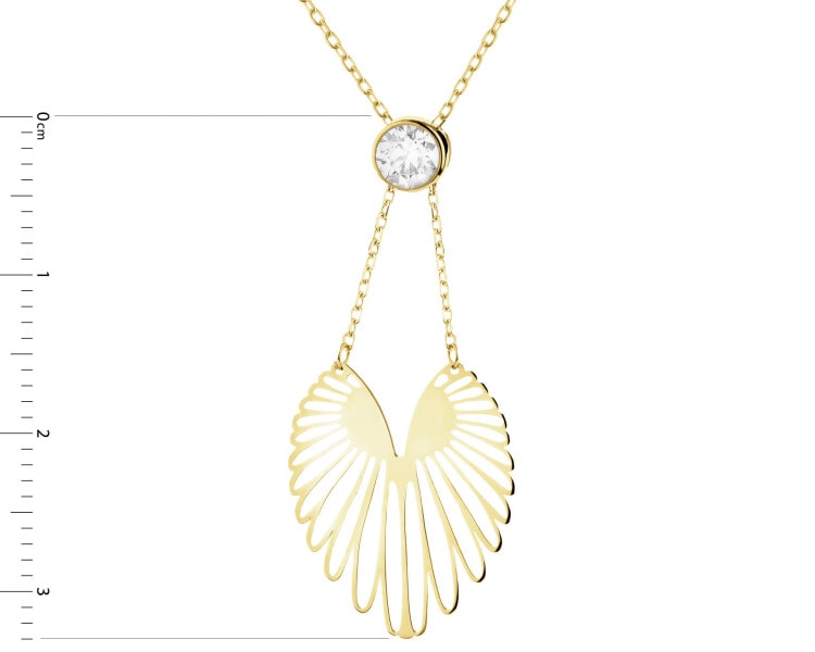 9 K Yellow Gold Necklace with Cubic Zirconia