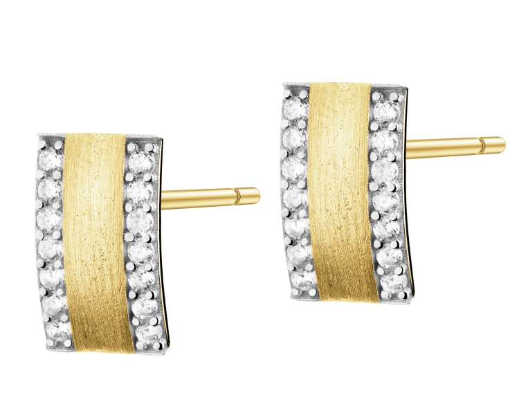 Złote kolczyki z cyrkoniami