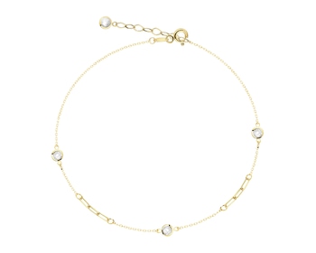 Złota bransoletka z cyrkoniami - paper clip