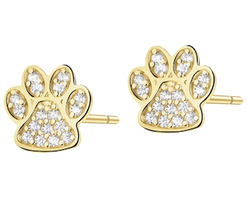 Złote kolczyki z cyrkoniami - łapki