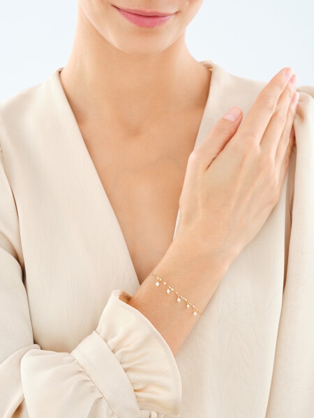 9 K Yellow Gold Bracelet with Pearl