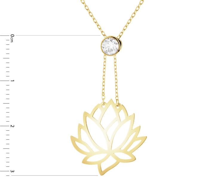 14 K Yellow Gold Necklace with Cubic Zirconia