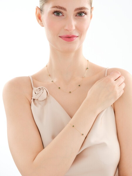 14 K Yellow Gold Necklace with Synthetic Opal