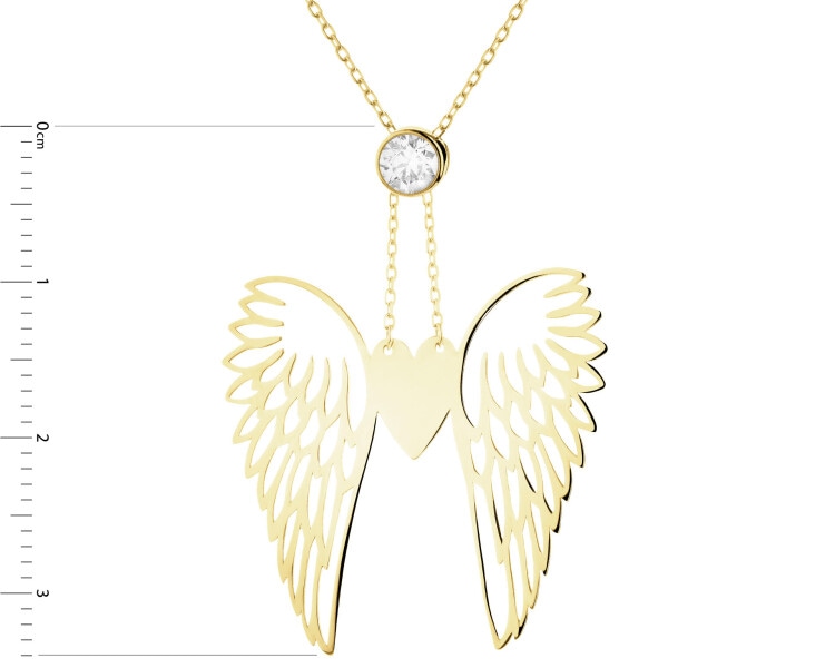 14 K Yellow Gold Necklace with Cubic Zirconia