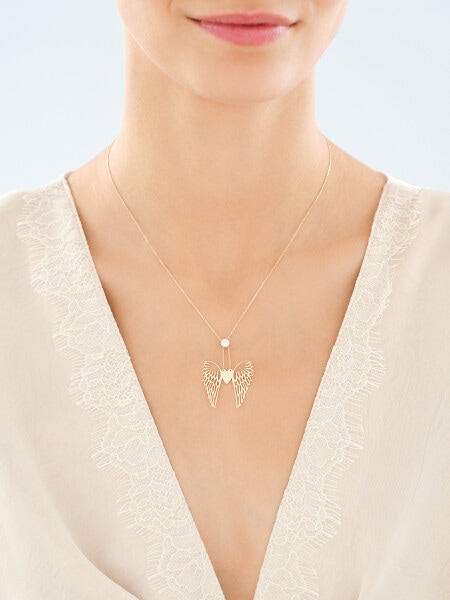 14 K Yellow Gold Necklace with Cubic Zirconia