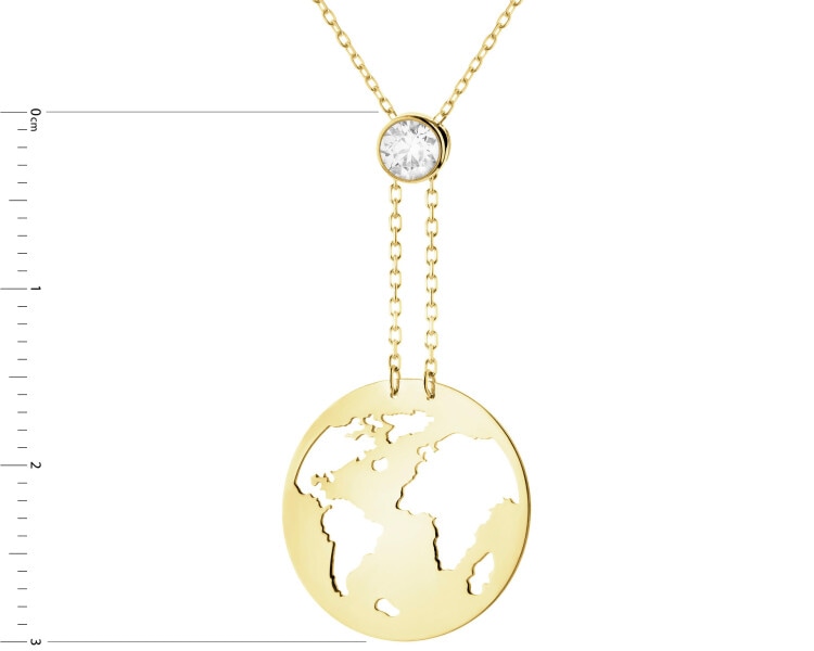14 K Yellow Gold Necklace with Cubic Zirconia