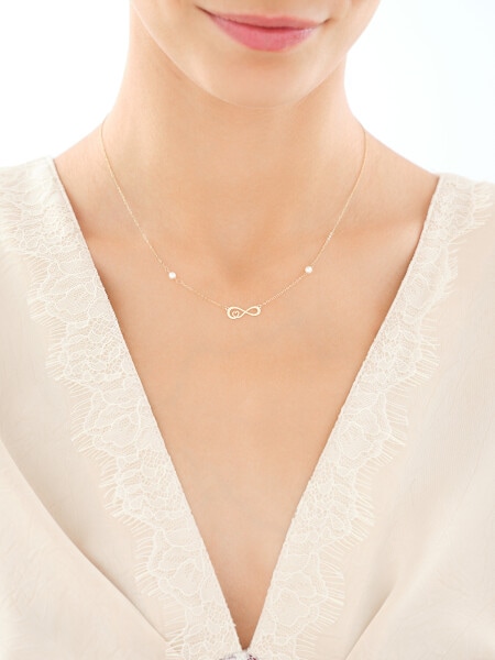 14 K Yellow Gold Necklace with Pearl