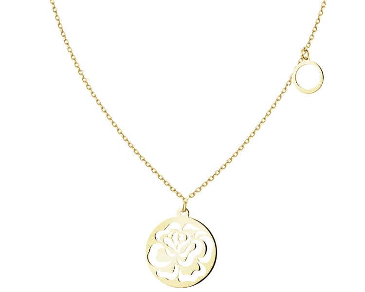 14 K Yellow Gold Necklace with Cubic Zirconia