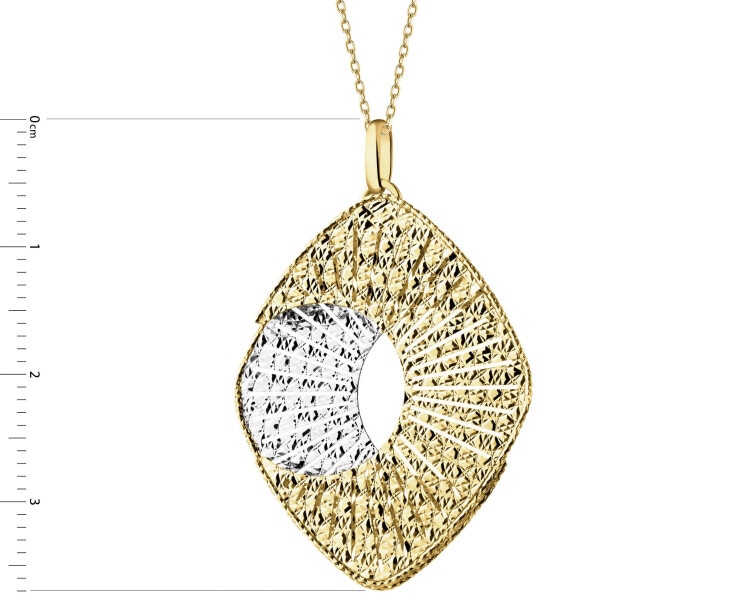 9 K Rhodium-Plated Yellow Gold Pendant