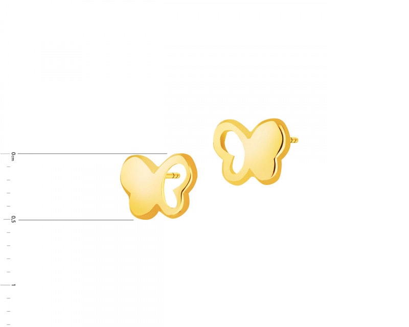 Yellow Gold Earrings - Butterfly