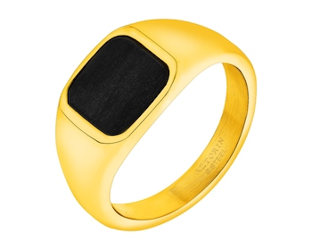 Sygnet ze stali szlachetnej z agatem