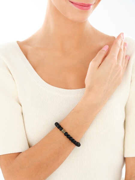 Stainless Steel Bracelet with Onyx