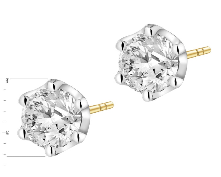 585  Earrings with Laboratory Diamonds - 1,54 ct - fineness 585