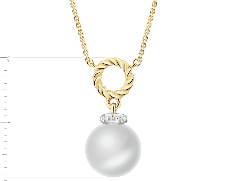 14 K Rhodium-Plated Yellow Gold Necklace  - fineness 14 K