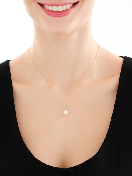 14 K Rhodium-Plated Yellow Gold Necklace  - fineness 14 K