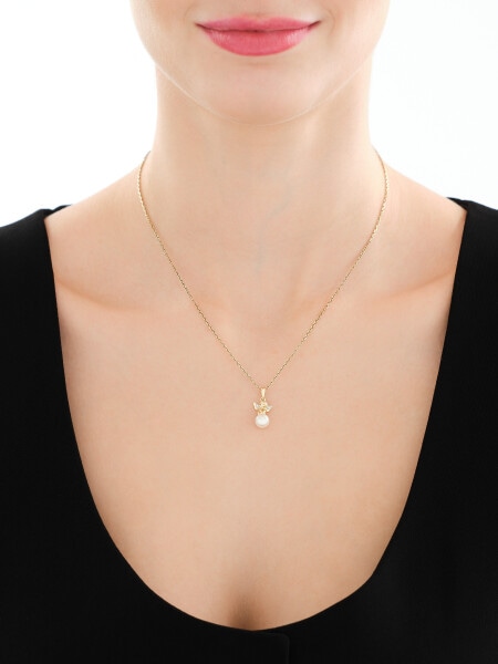 14 K Rhodium-Plated Yellow Gold Pendant  - fineness 14 K