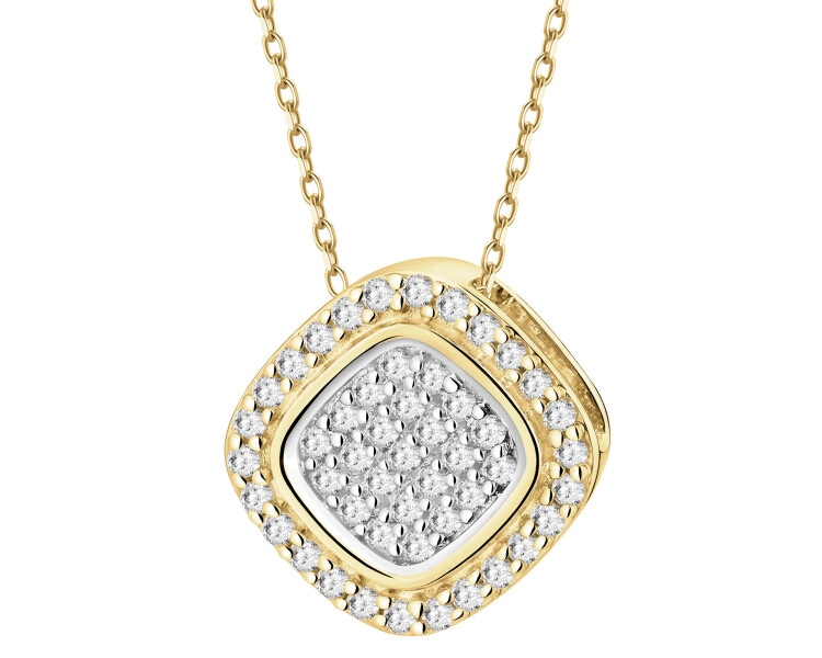 Zawieszka z żółtego złota z diamentami - 0,12 ct - próba 585