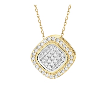 Zawieszka z żółtego złota z diamentami - 0,12 ct - próba 585