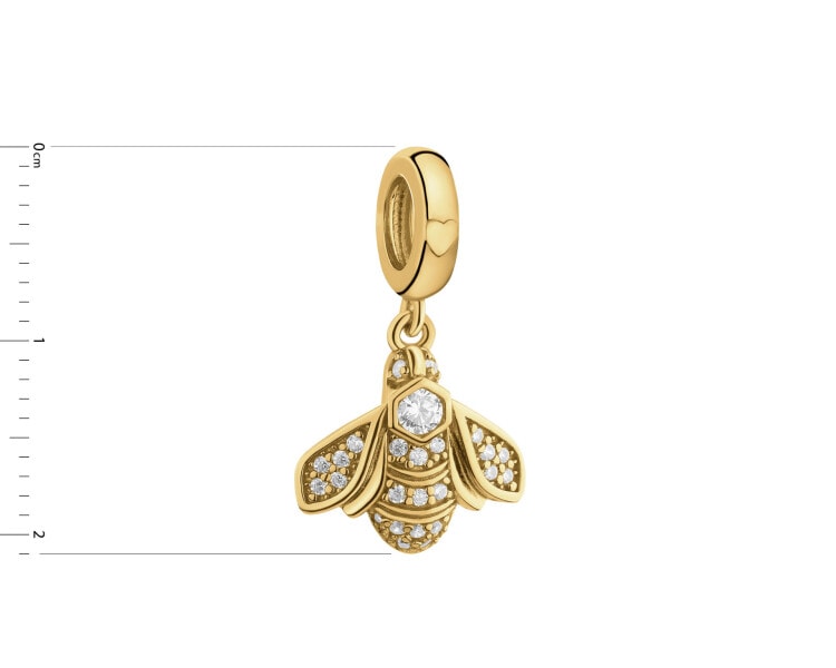 Gold-Plated Silver Pendant with Cubic Zirconia
