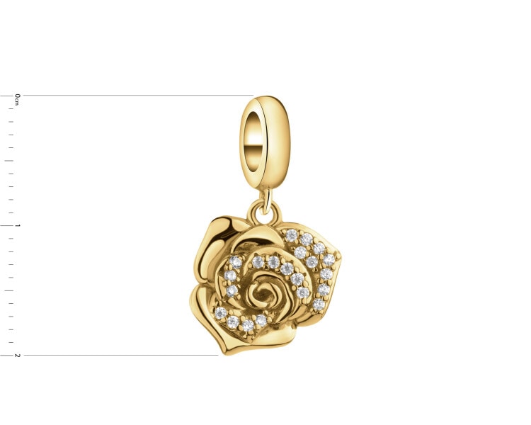 Gold-Plated Silver Pendant with Cubic Zirconia