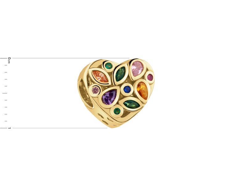 Gold-Plated Silver Pendant with Cubic Zirconia