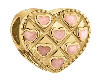 Zawieszka srebrna beads z emalią - serce