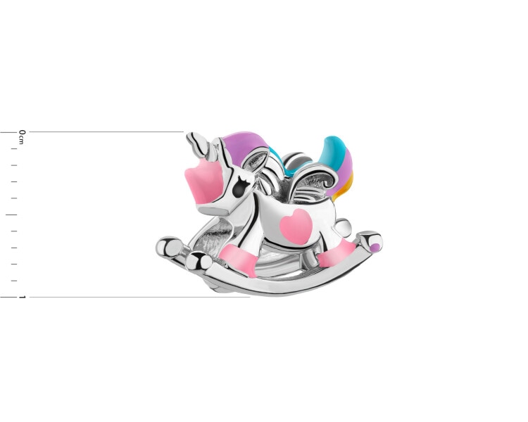 Rhodium Plated Silver Beads For Kids Pendant 